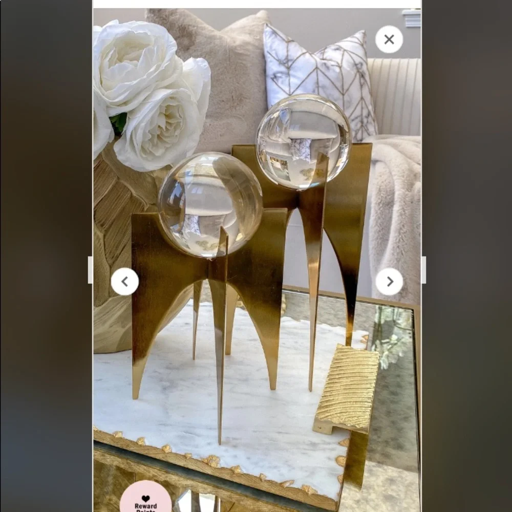 COPY - Nakasa Crystal Balls w/Stands Set of 2, Investment Decorative Pieces, NWT - Picture 6 of 10